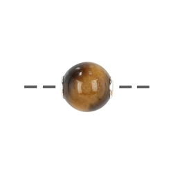 0415396612 Jewelry ball Tiger's Eye 12mm, rhodium plated | wholesaler gems & healing stones