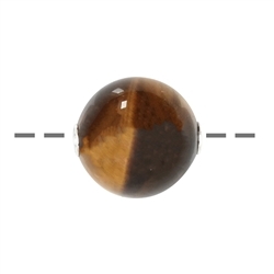 0415396620 Jewelry ball Tiger's Eye 20mm, rhodium plated | wholesaler gems & healing stones