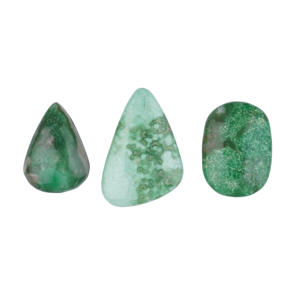 Cabochon Variscite drilled, 2.5 - 3.5cm