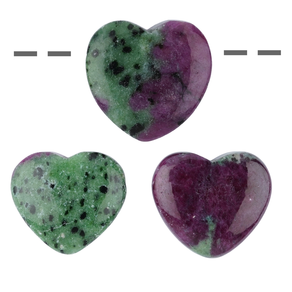 Heart Zoisite drilled, 3,2 - 3,6cm