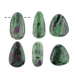 0416393002 Tumbled Stone Zoisite with Ruby Drilled | wholesaler gems & healing stones