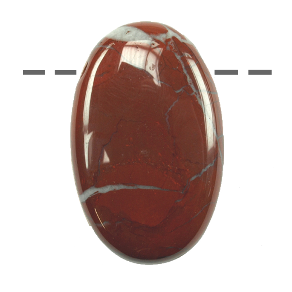Lente di pietra diaspro (rosso) forata