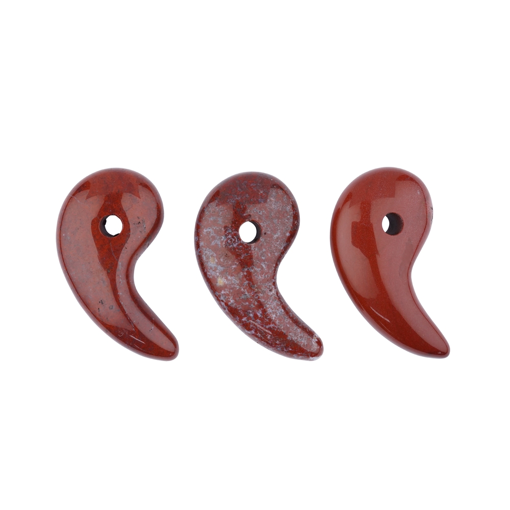 Diaspro Magatama (rosso), forato, 3,2 cm