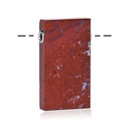 0416599706 Jasper (red) cuboid, drilled, 4.0 cm, rhodiniert caps | Marco Schreier