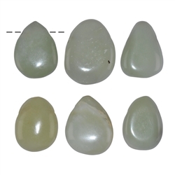 0418093002 Trommelstein Serpentin ("China Jade") gebohrt | Edelsteine, Heilsteine & Schmuck