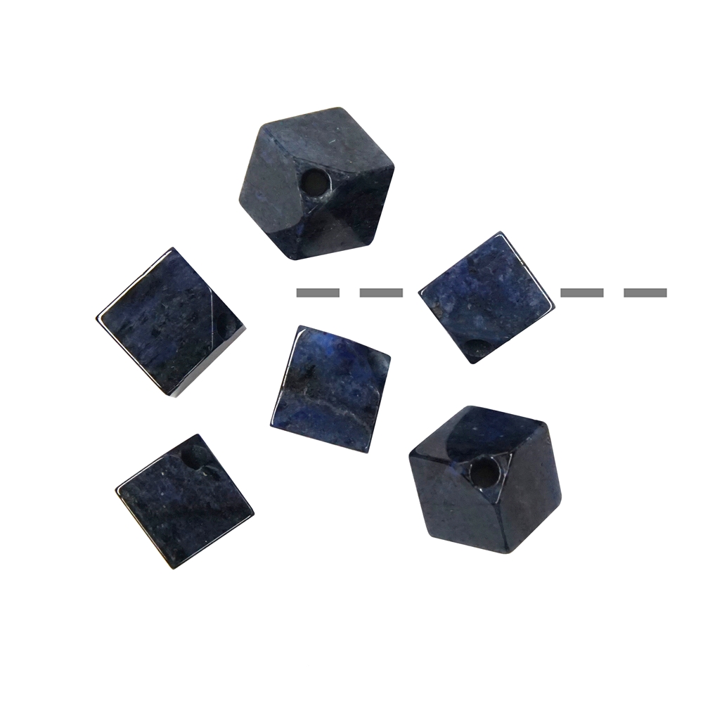 Cube Dumortierite A diagonally drilled, 10mm