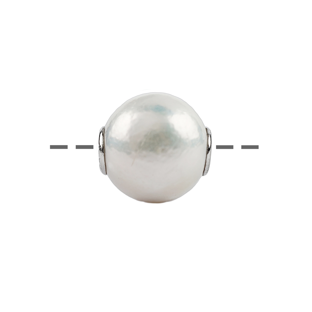Schmuckkugel Perle 12mm, rhodiniert