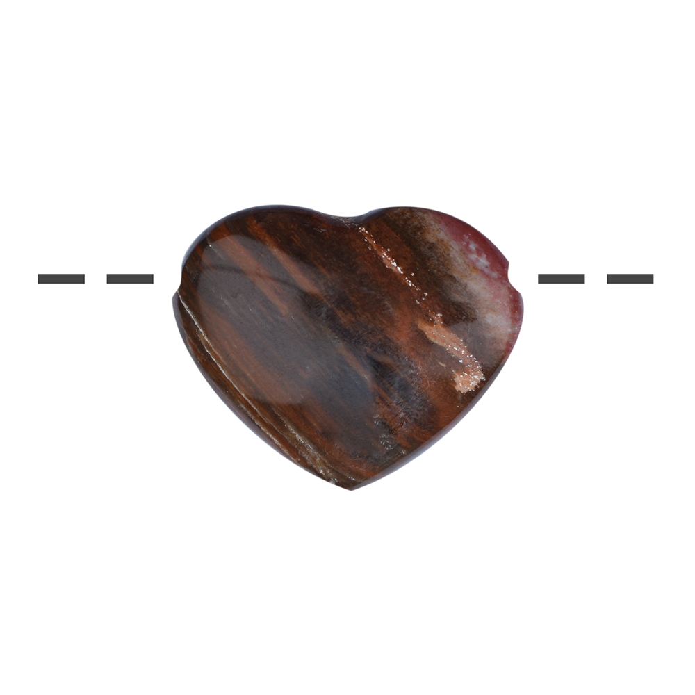 Heart Petrified Wood drilled, 2,5 x 3,0cm