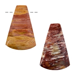 0418795618 Cabochon trapezoid Petrified Wood drilled, 4,7cm | Marco Schreier