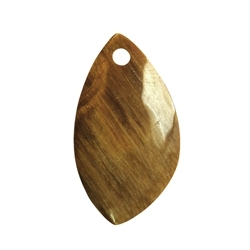 0418796040 Curved leaf Petrified Wood front drilled, 7cm | wholesaler gems & healing stones