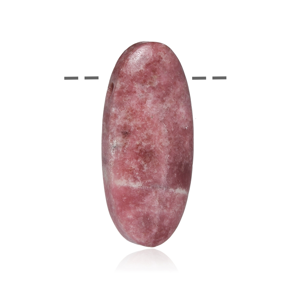 Thulite ovale, forata, 4,0 cm