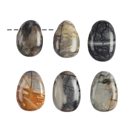 0419293002 Tumbled Stone Picasso Marble Drilled | wholesaler gems, healing stones & jewelry