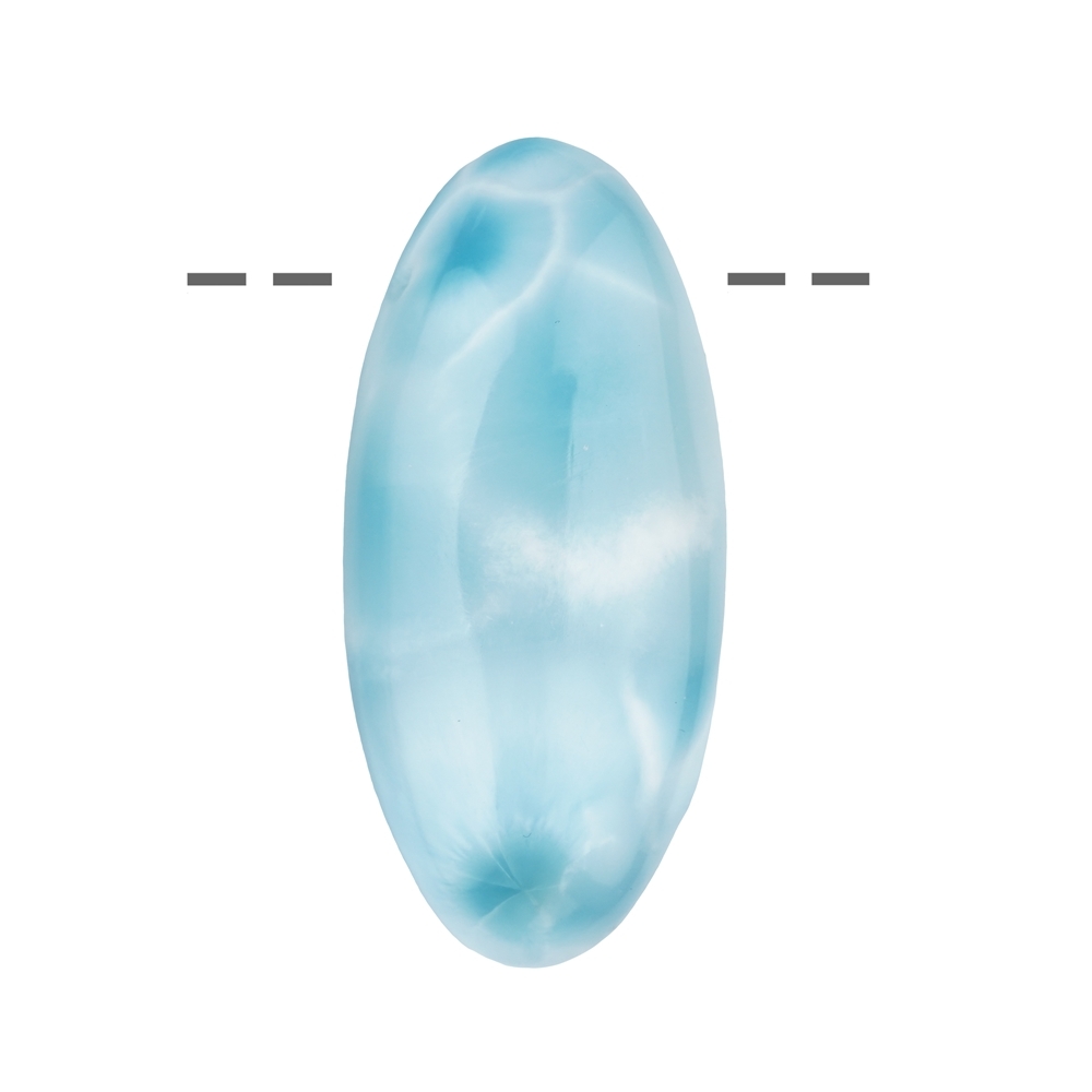 Larimar oval, perforado, 4,0 cm | piedras preciosas, piedras curativas y joyer&#237;a