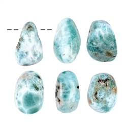 0419693002 Tumbled Stone Larimar Drilled | minerals trade - gems, healing stones & jewelry