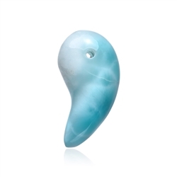 0419695513 Magatama Larimar, gebohrt, 3,2cm | Großhändler Edelsteine, Heilsteine & Schmuck