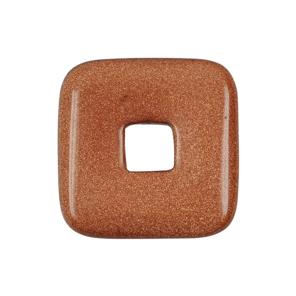Donut carré fleuve doré brun (synth.), 40mm