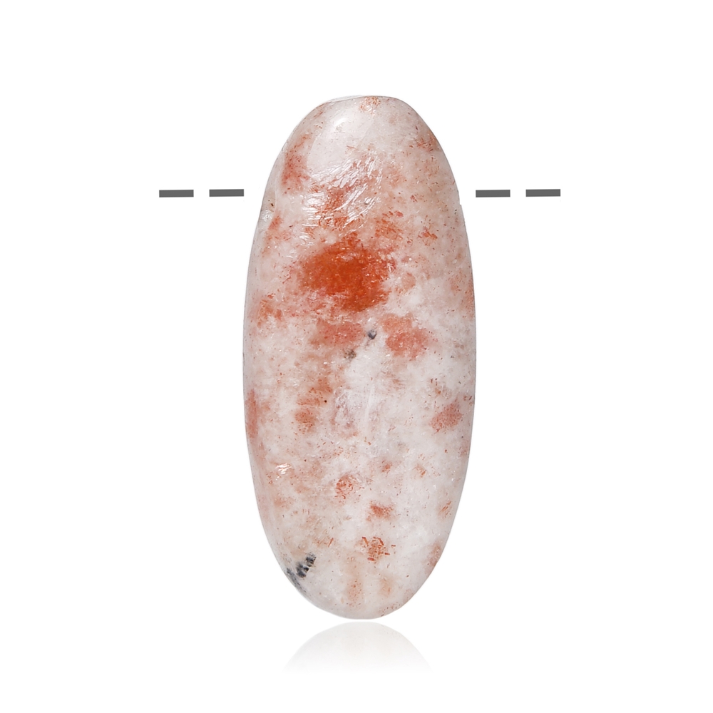 Oval sunstone, drilled, 4.0 cm