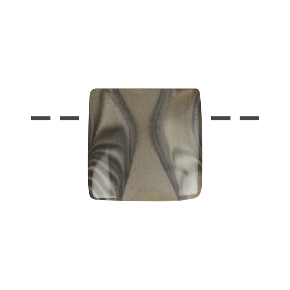 Cabochon carré flint percé, 2,8 x 2,8cm (petit) 