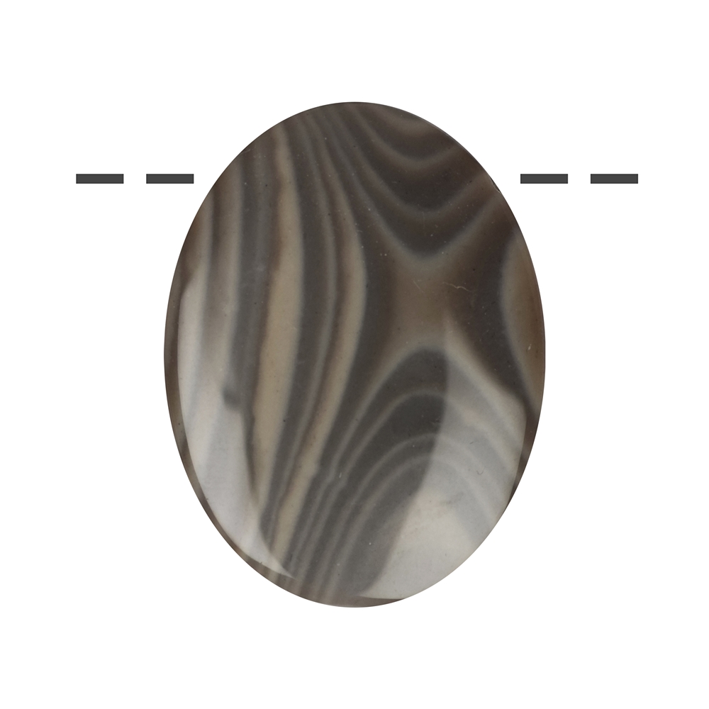 Cabochon ovale flint percé, 4,0 x 3,0cm (grand)
