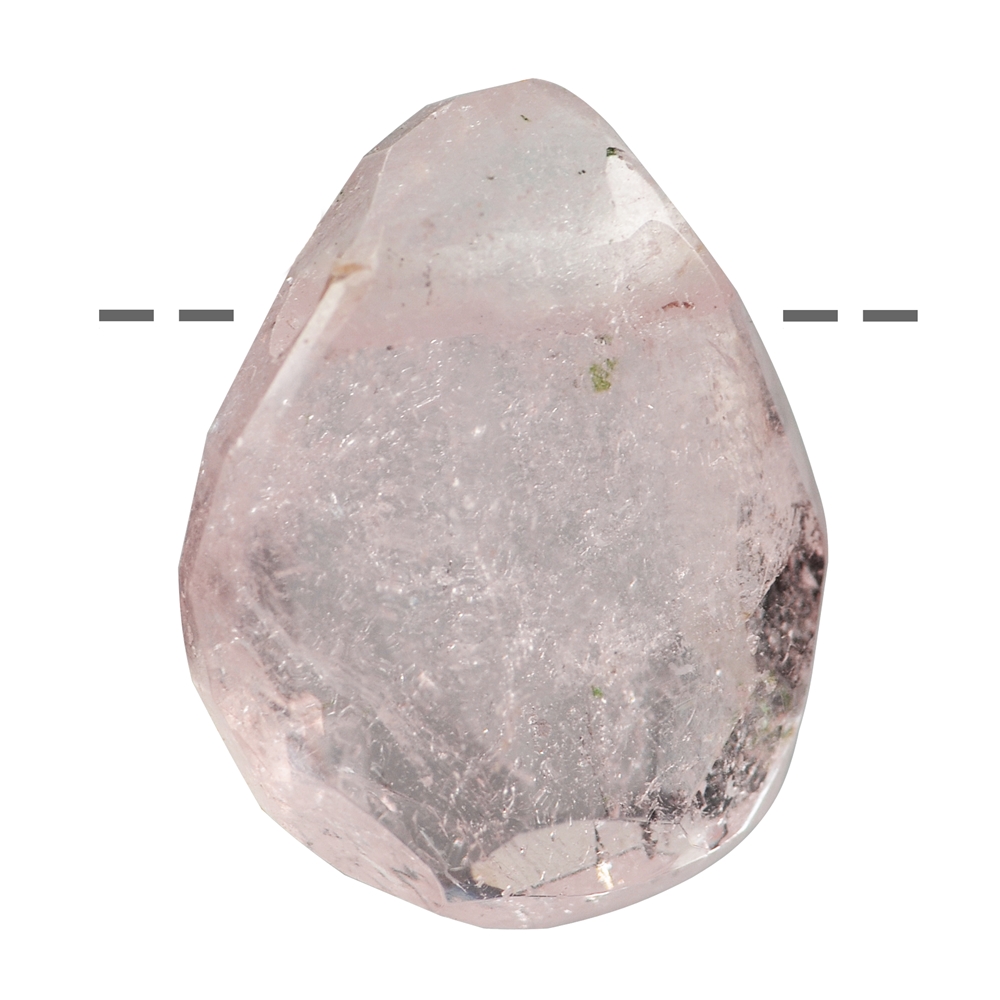 Tumbled Stone Morganite faceted drilled, ca. 3,0cm