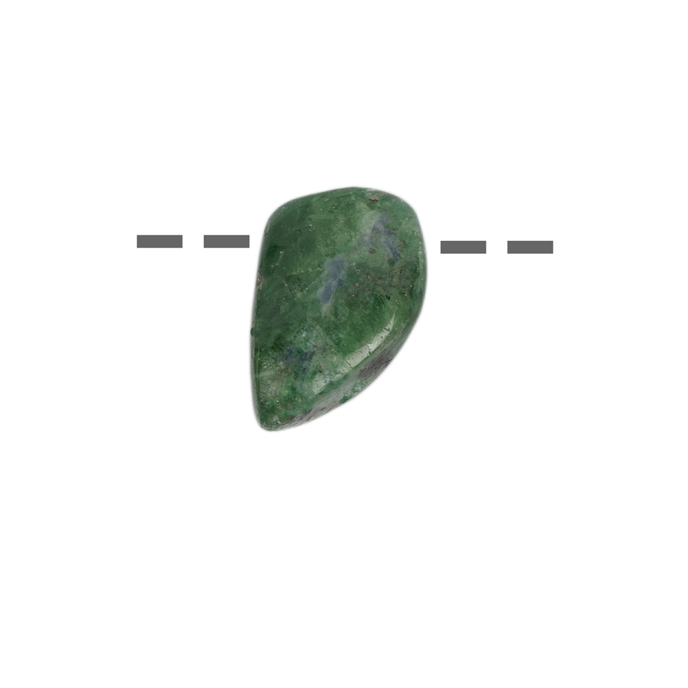 Pietra burattata di granato verde (tsavorite) forata