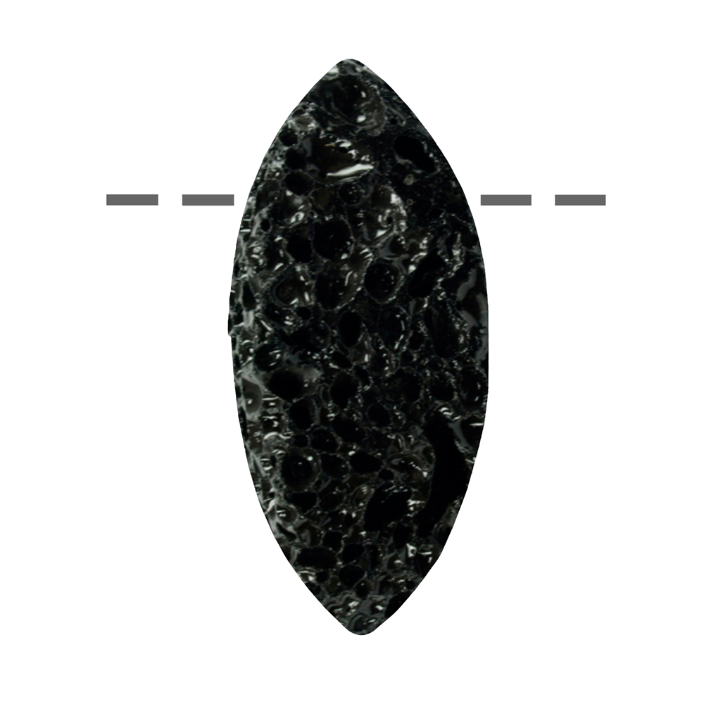 Marquise lava drilled, 4.5cm
