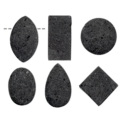 0424895600 Cabochon set lava drilled (6 pcs./VE) | wholesale gems, healing stones & jewelry