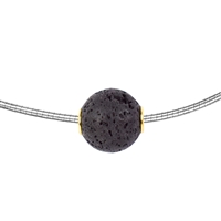 Perla di gioielleria lava 12 mm, rodiata