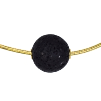 Palla di lava per gioielli 20 mm, placcata oro