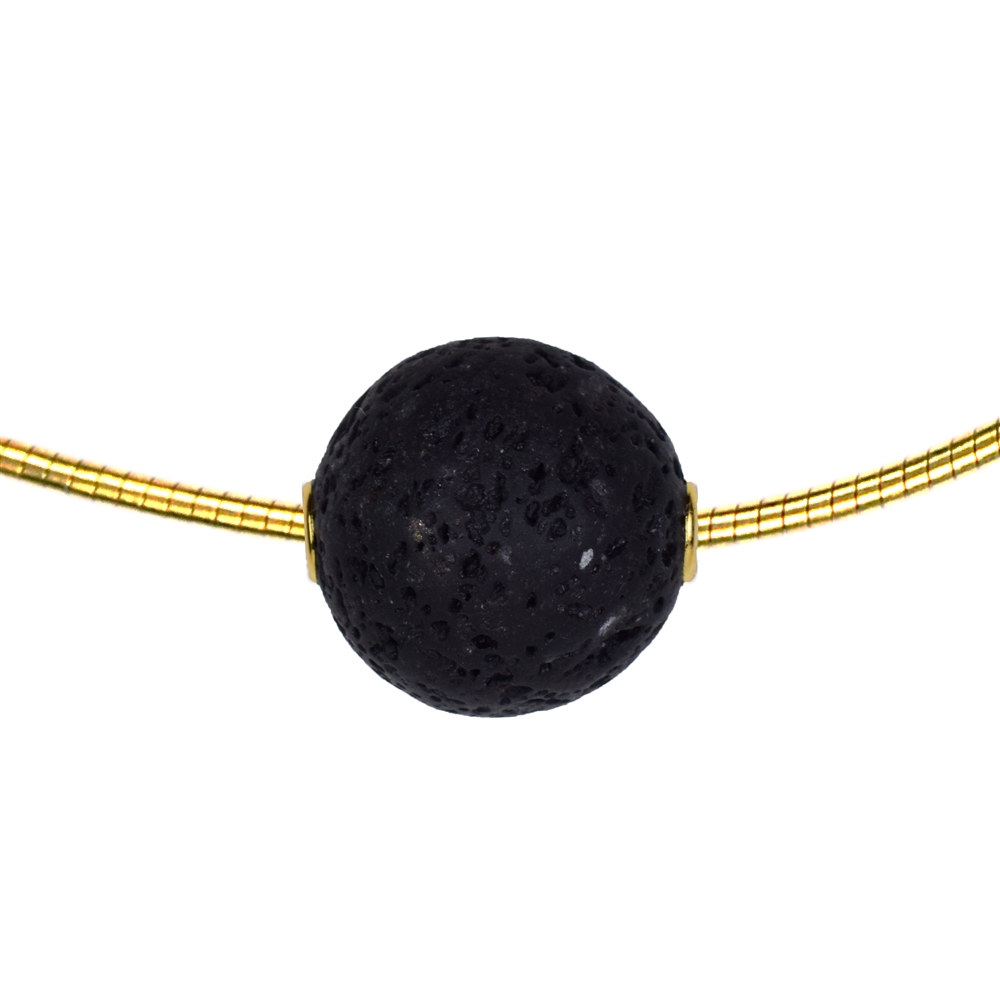 Jewelry ball lava 20mm, gold plated