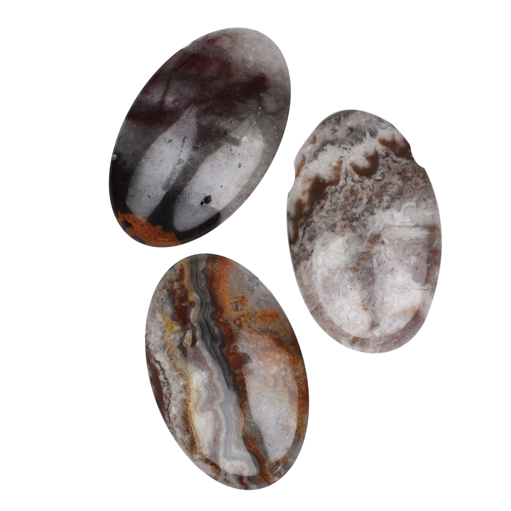 Petits Galets Agate (Lace-Agate) percés