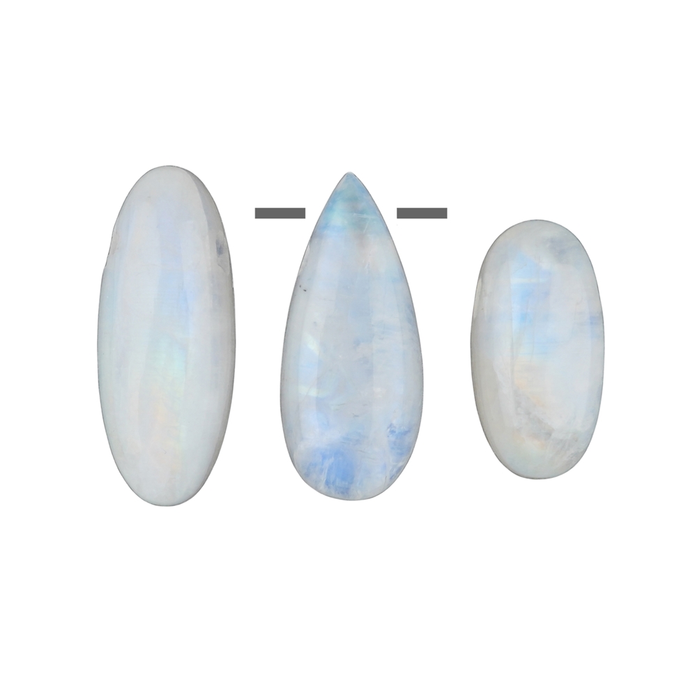 Cabochon Labradorite (blanche) percé, 1,5 - 2,0cm