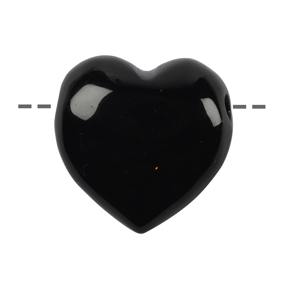 Herz Obsidian (schwarz) gebohrt, 3,5cm