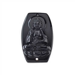 0428896015 Medizin-Buddha Obsidian (schwarz) gebohrt, 3,6cm | Marco Schreier