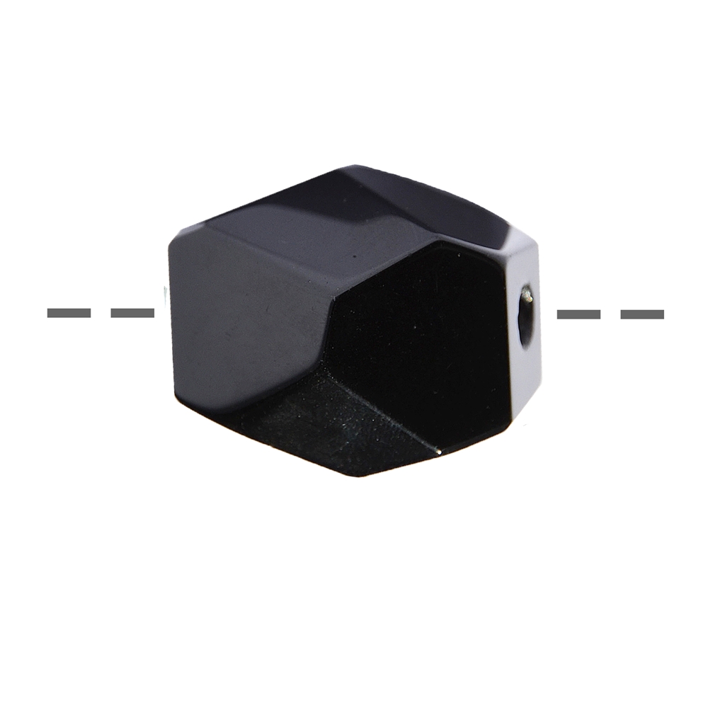 Freeform Obsidian (black) faceted drilled, 2,0 - 2,5cm