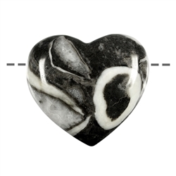 0431190645 Heart fossil lime drilled, 4.5cm  | wholesaler gems, healing stones & jewelry