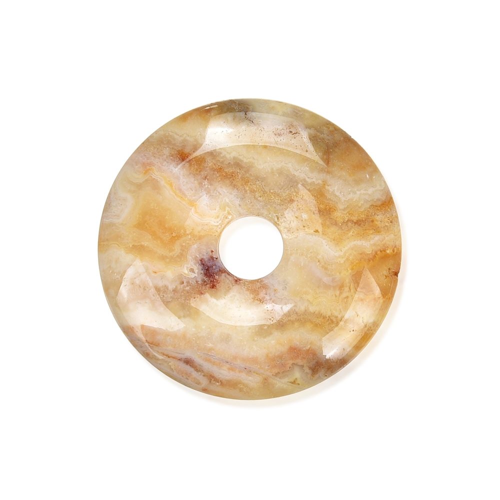 Donut Agate (Lace-Agate jaune), 40mm