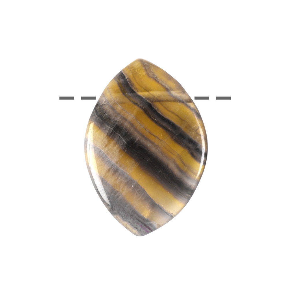 Cabochon Fluorite (jaune) percé, 5,0cm