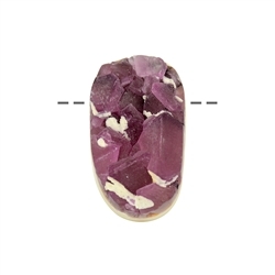 0437494801 Oval fluorite (purple, on quartz) drilled, 4,0 - 5,0cm | Marco Schreier