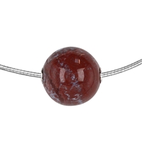 Perle di gioielleria in calcedonio rosso 20 mm, rodiato