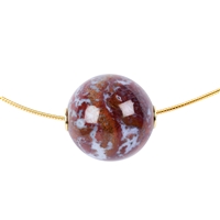 Jewelry ball fire chalcedony 20mm, gold plated