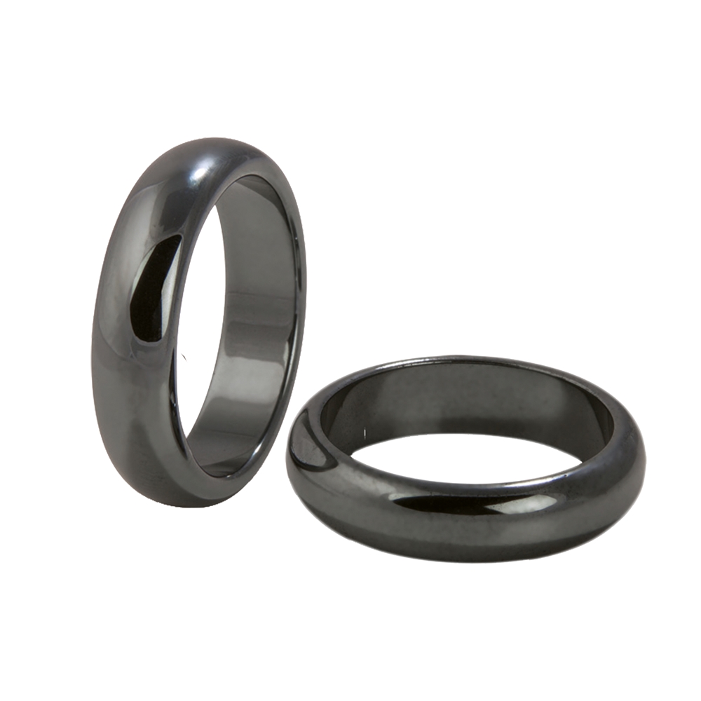 Hematin rings domed, mixed sizes (50 pcs./VU)