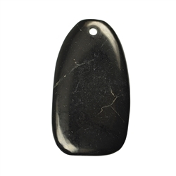 0443295730 Freeform flat schungite frontdrilled, 4,7cm | wholesaler gems & healing stones