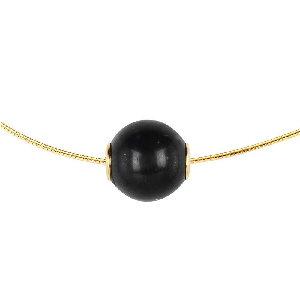 Boule à bijoux en schungite (stab.) 12mm, doré