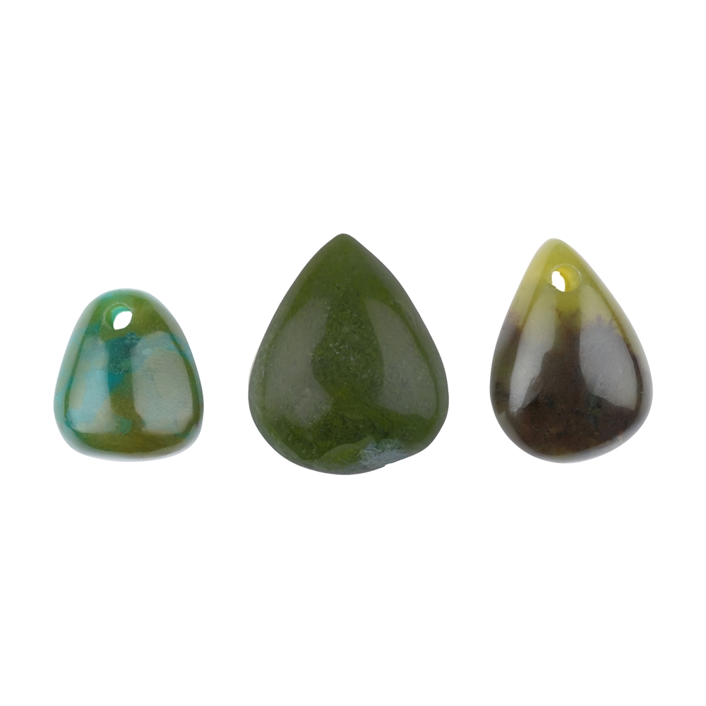 Cabochon Gem Silica B percé, 2,2 - 3,0cm