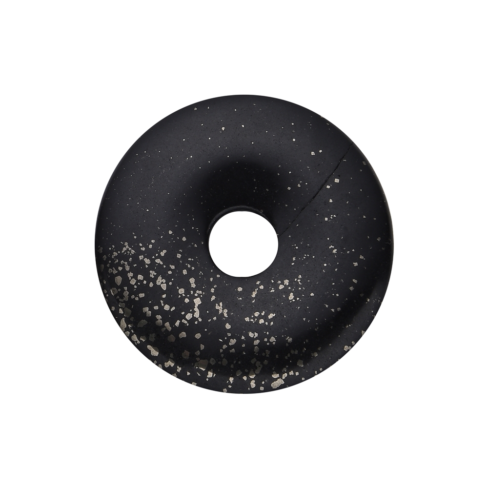 Donut Pyrite en ardoise, 40mm