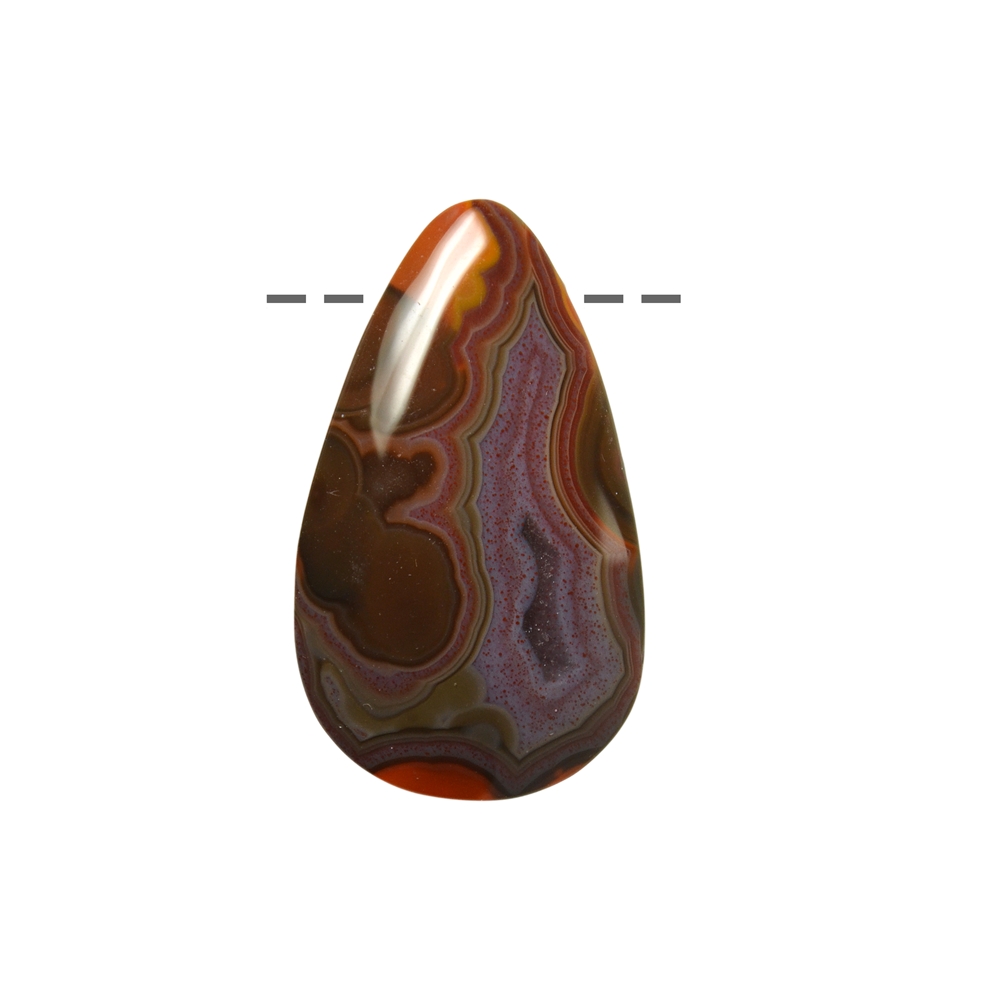 Cabochon goutte Agate (Condorachat) percé, 3,0 - 4,0cm