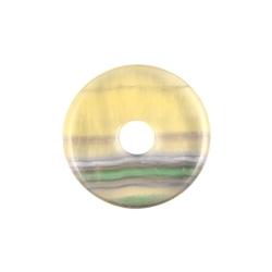 0447700350 Donut Fluorite yellow striped, 35mm | wholesaler gems, healing stones & jewelry