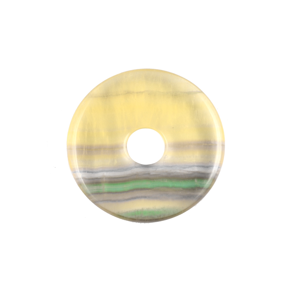 Ciambella di fluorite gialla striata, 35 mm