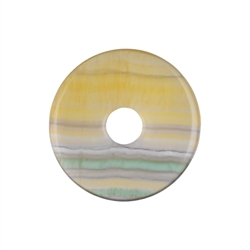 0447700400 Donut Fluorite yellow striped, 40mm | wholesaler gems, healing stones & jewelry